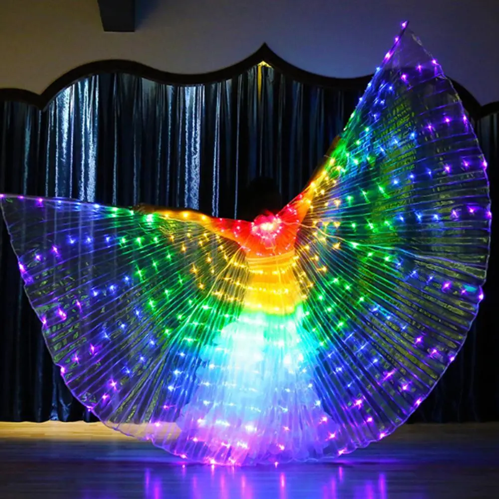 Lady's 145cm LED Light Polyester Butterfly Dance Wings Shawl, Multi-Color Waterproof High-Brightness Portable Belly Dance Cloak, Women's Costume Accessory for Shows, Halloween, Bars, Accessories, Costumes, Flexible Bend