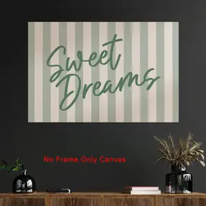 1 Piece Sweet Dream Poster - Retro Modern Minimalist Sage Green Font Wall Art, Frameless Canvas Painting, Unframed Art Print, Suitable for Bedroom, Living Room, Dormitory, and Home Office Decoration - Spring Summer Indoor Wall Art