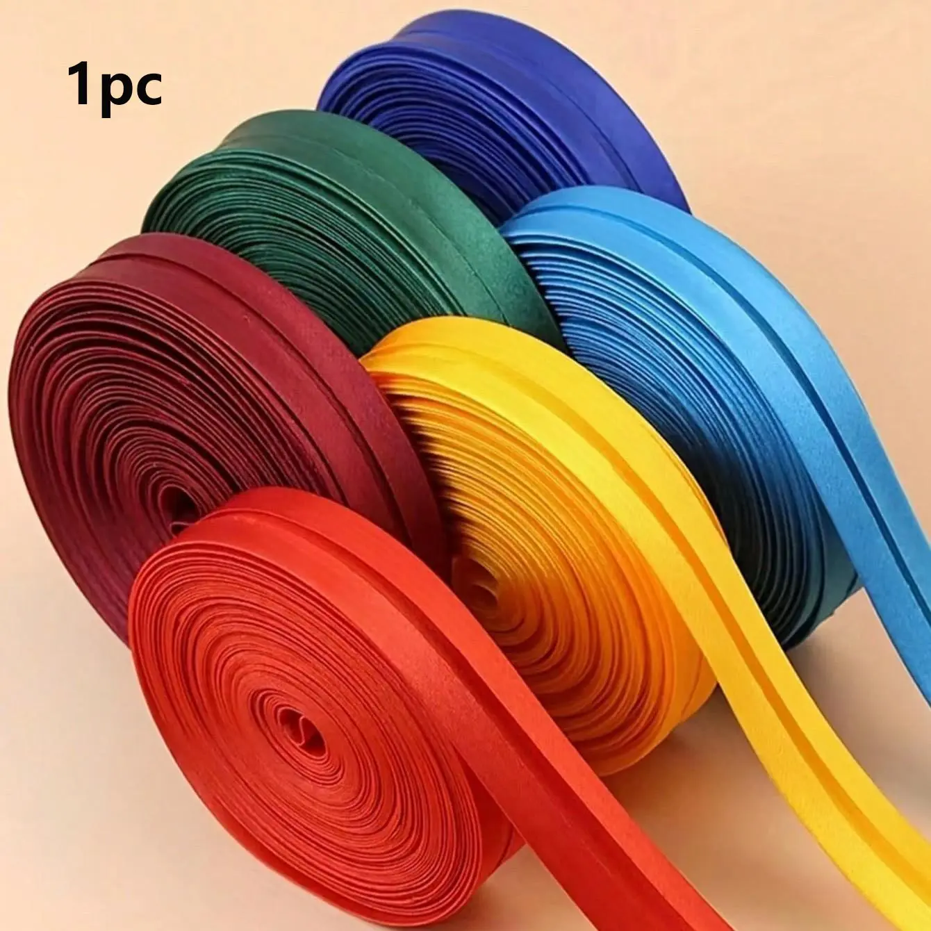 1pc 5.5 Yard Single Fold Sewing Binding Tape, Pre-Folded Elastic Band Trim, Home Decor, Multi-Functional Fabric Edge Decoration, Gift Wrapping Ribbon, Sewing Supplies