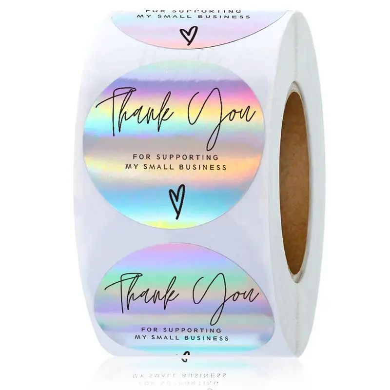 Thank You for Supporting My Small Business Sticker, 500pcs/roll Round Self Adhesive Decorative Sticker, Round Label Sticker for Gift Greeting Card Envelope, Decal Sticker, Self Adhesive Stickers, Circle Sticker Label, Decorative Labels