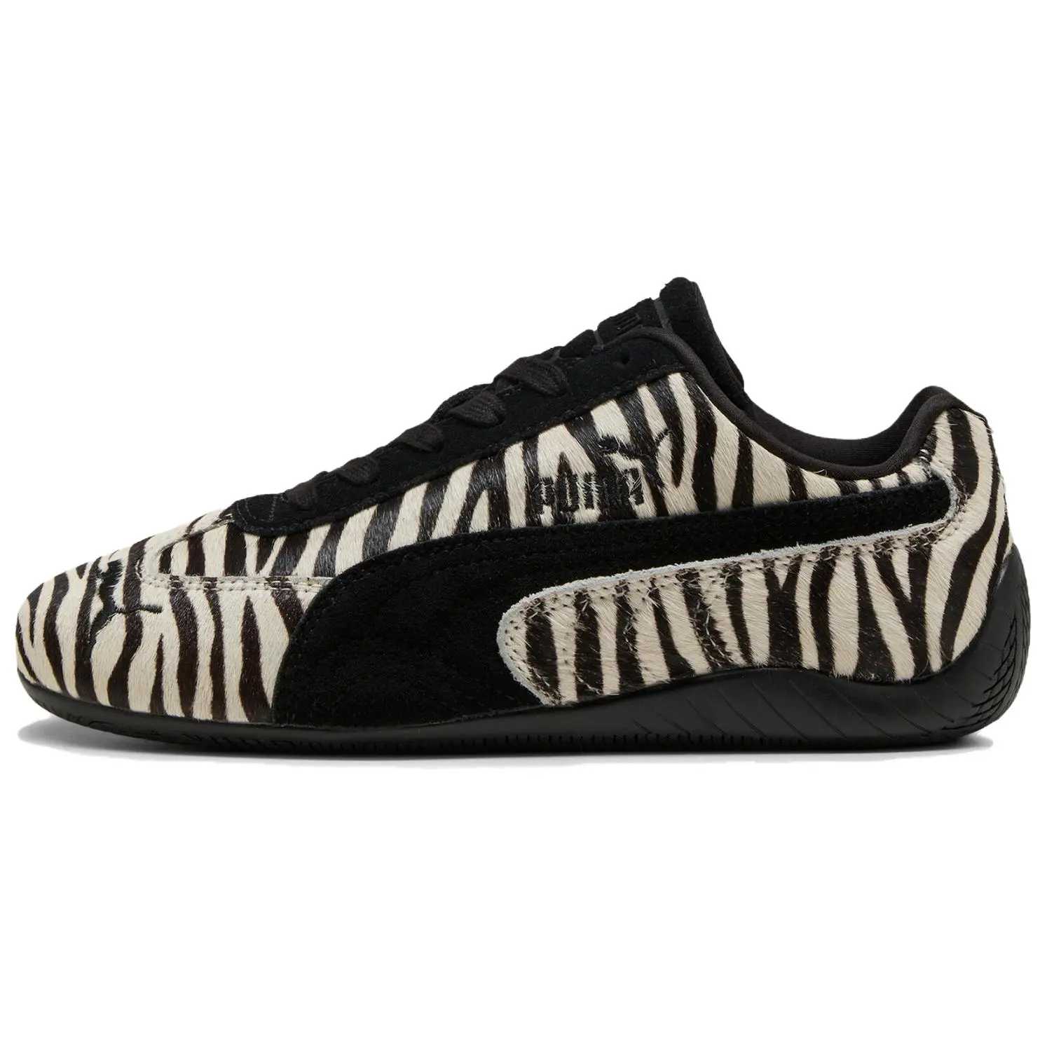 Puma Speedcat Zebra Print Women's Sneaker, Lightweight Low-Profile Motorsport Footwear for Casual Wear (Runs Small), Shoe, Sports Shoes, Sporty Chic, Stripes, Motor Sport Look