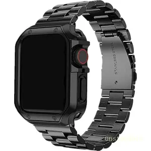 3 in 1 TPU Case + Stainless Steel Metal Strap Watch Band +Tool for Apple Watch Series 11 10 9 8 7 6 5 4 3 2 1 SE 3 2 1 Ultra 3 2
