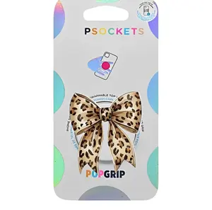 Cute Leopard Bow Phone Grip Magsafe, Leopard Bow Phone Grip Holder, Funny Phone Holder, Cartoon Animal Kindle Grip, Gift for Girls Boys