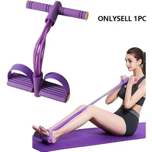 Multifunctional sit-up assist and abdominal resistance band, with anti-slip pedals, suitable for women's sit-up assist, open-type back fitness home yoga shoulder stretching scroll trainer, Home Workout Equipment.