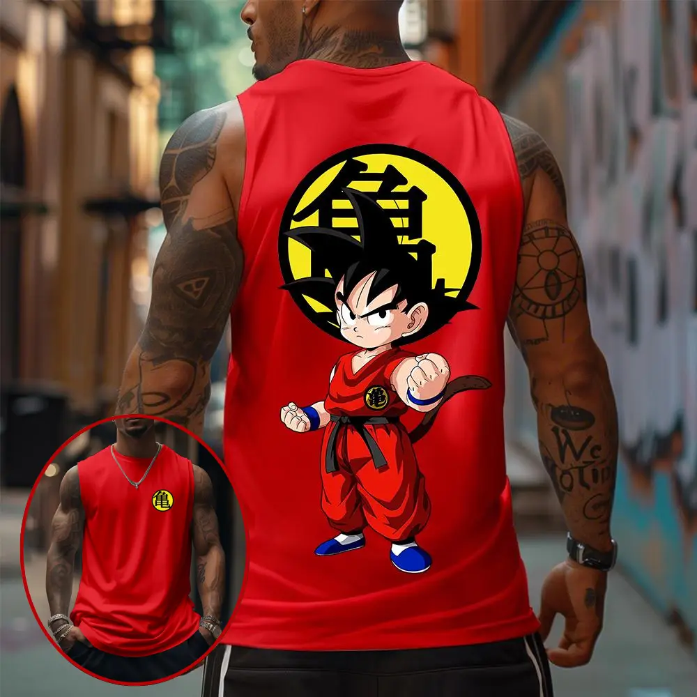 Dragon Ball DBZ Son Goku Unisex Summer Outfit Men's Streetwear 80s 90s Graphic Tees Cotton Anime Tank Tops Men Gifts Breathable Loose Fit