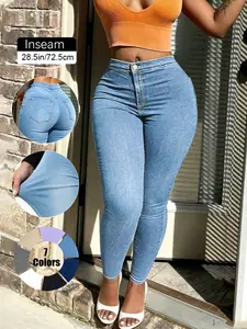 Women's High Waisted Skinny Jeans Jeggings, Stretchy Elastic Denim Leggings, Comfy Breathable Cotton Basic Bottoms, Slim Fit Tummy Control Bodycon Trouser, Casual Summer Streetwear