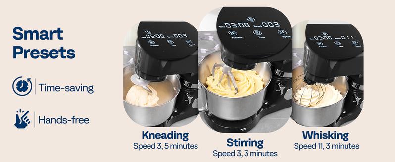VIVOHOME Stand Mixer with Fermentation, One-Touch Presets 11 Speed Electric Dough Mixer with 6QT Bowl, Kitchen Standing Mixer for Baking, Cake with Flex Edge Beater, Bread Hook, Whisk