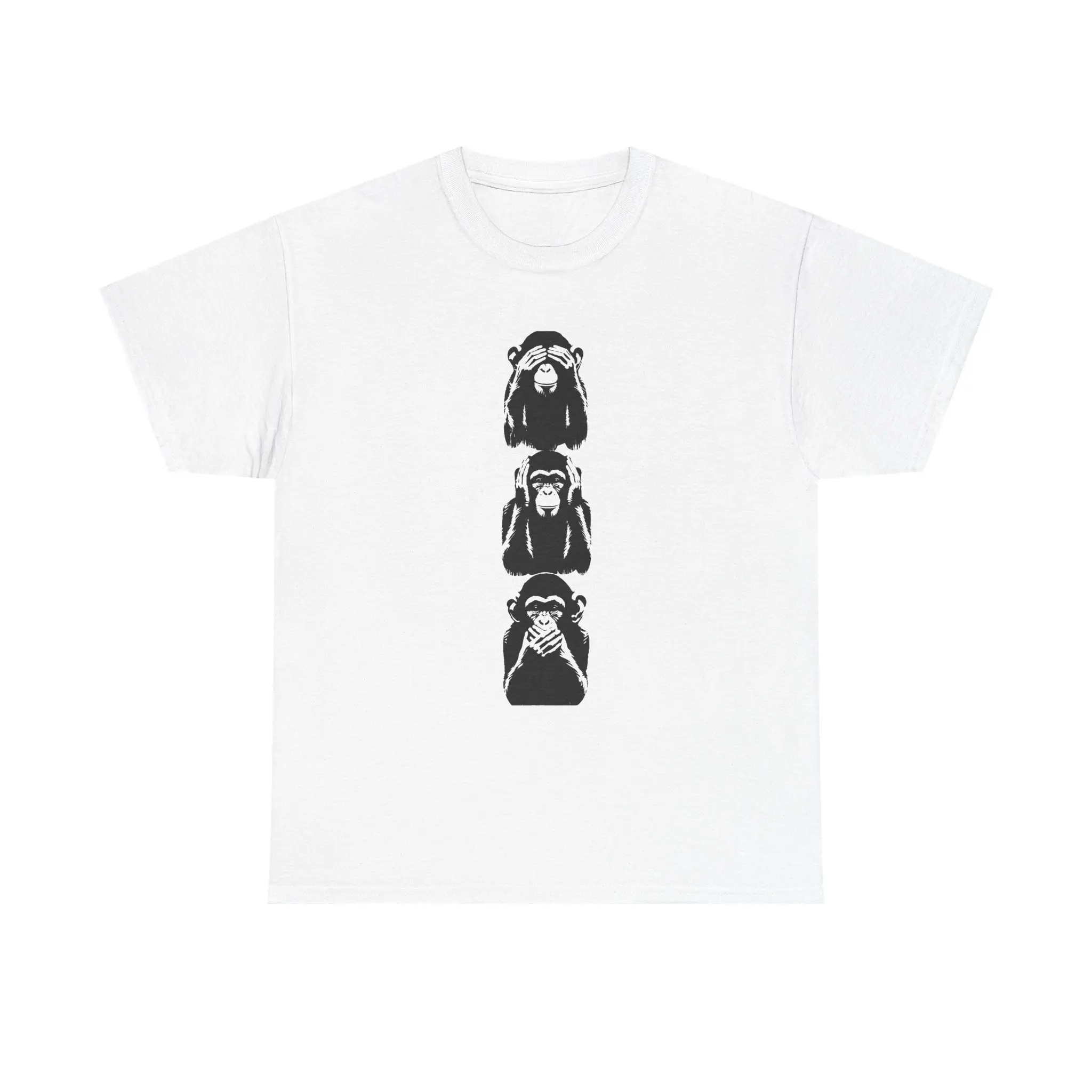 See No Evil Hear No Evil Speak No Evil monkeys T-Shirt | Minimal Stack Illustration