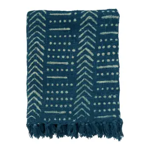 Saro Lifestyle Modern Mudcloth Throw Blanket with Secret Meanings, TH461.IN5060B, 50x60 in.