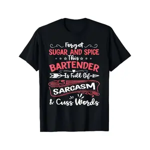 [100% Cotton] 100% Cotton Humorous Bartender Sarcastic Men'S Gift Aspiring Bartending T-Shirt from a Fashion Boutique, Perfect for Casual Wear with a Printed Pattern And Crew Neck, Plus Size