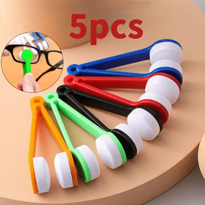 Unisex 5-Pieces Reusable Eyeglass Cleaning Kit for Adults - Daily Spotless Care, Includes Microfiber Cloth, Brush & More, Removes Dirt and Debris (Random Color), Includes Brush