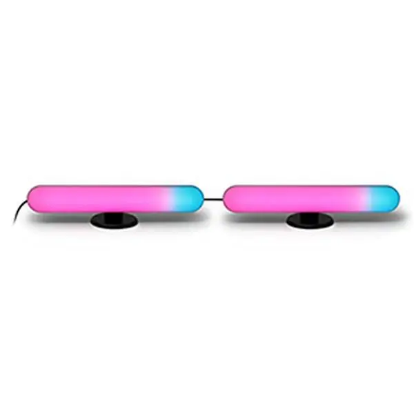 HISS Color LED Light Bars With Smart Lighting, RGBIC Ambient Backlighting With Multiple Color Modes And Lightshow Modes, Remote Control and App Control, Digital Multicolor Ambient Light Bar Pair With Smart LED Ambience Lighting