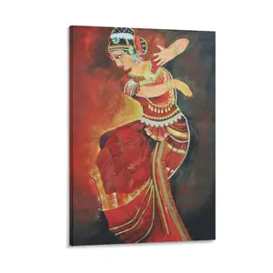 Oil Painting Indian Classical Dance Art Poster Indian Dancer Painting Poster