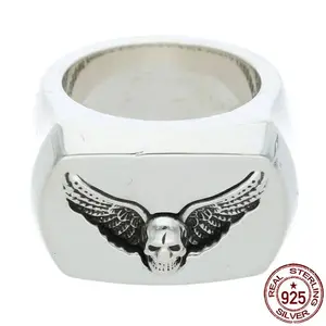 "The Fallen Angel" - A 925 Silver Skull Ring