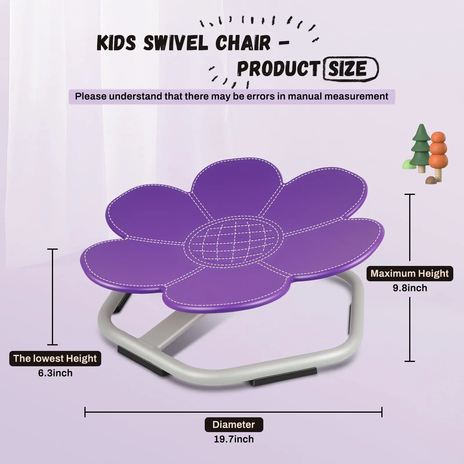 Petal Swivel Chair/Purple