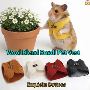 Wool Blend Small Pet Vest | Exquisite Buttons Closure | Fits Hamsters, Golden Hamsters, Squirrels | Clothing