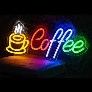 【Coffee Neon Signs for Wall Decor】Dimmable LED Neon Light Wall Decor, Business Signage,Light Up Sign for Club Windows Glass Party-Restaurant Room Decoration