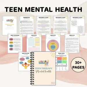 Teen Mental Health Notebook, 30+ Pages Relaxation Diary, Emotion Regulation & Self-Reflection Guide, Shadow Work, Mindfulness Practice