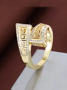 1pc Retro Bohemian Style Geometric Cross Design Synthetic Cubic Zirconia Women's Ring Daily Vacation Gift From A Best Friend Suitable for Both Men and Women Vintage Embossed Ring