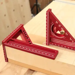 Woodworking Triangle Ruler, 2-in-1 Combination Triangle Ruler, Extended Thick Multi Angle Woodworking Square Ruler, Marking Ruler, Hole Ruler