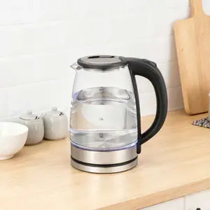 Electric Kettle 2L Borosilicate Glass No Plastic Filter & Spout Automatic Shut Off Tea Kettle Hot Water Boiler For Coffee Tea Water Heater Teapot Compact Efficient electric kettle water boiler
