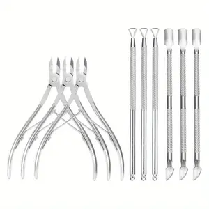 9 PCS Cuticle Trimmer Cuticle Remover Cuticle Pusher Stainless Steel Professional Pedicure Manicure Tools Cuticle Nippers Cutter Clippers Kit for Finger Toe Nail Set