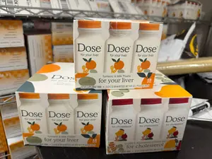 DOSE Natural Liver Detox Shots, 2oz, 2 Pack | USDA Organic Herbal Supplement with Turmeric, Milk Thistle, Dandelion for Cleanse & Detox Support