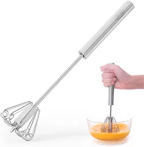 Stainless Steel Egg Whisk, 14 Inch Hand Mixer Whisk, Upgraded Semi-automatic Whisk, Ideal For Blending, Whisking, Baking tool, Beating Eggs, Butter & Milk, Suitable For Home Kitchen Use.