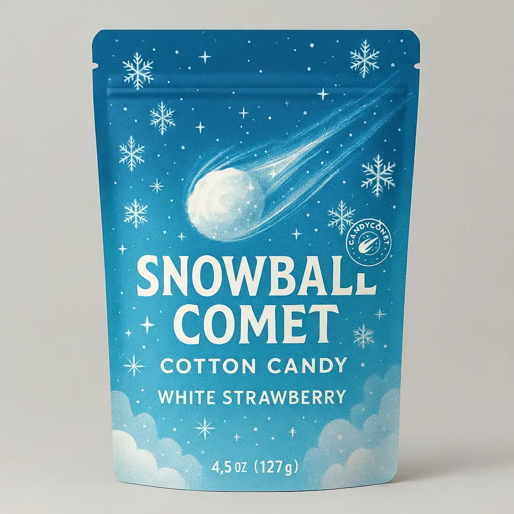 Snowball Comet (White Strawberry), Strawberry-Vanilla Cotton Candy Coated Gushers