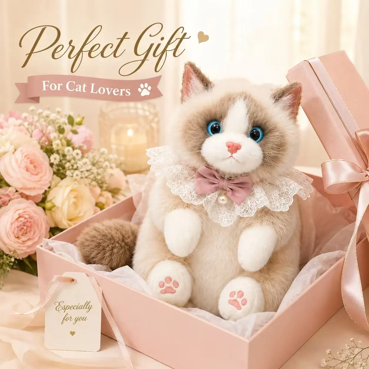 Plush cat wallet for girls, cute plush animal backpack with music, soft and adorable cat crossbody bag—perfect gifts for teens and cat lovers, as well as for Valentine's Day and Christmas.