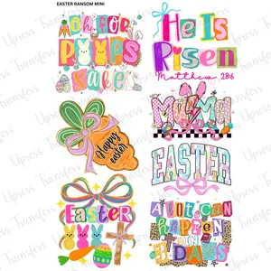 Easter Ransom Mini DTF Transfer Gang Sheet 24.5" Wide x 36" Long Direct To Film Trendy Vibrant Designs for Stylish Wardrobe