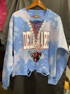 Handmade Delaware State Hornet Keep the Collar Lace-up Longer Crop