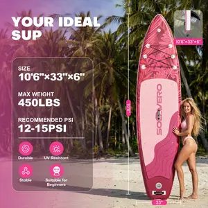10'6" Inflatable Paddle Board for Adults, Stand Up Paddle Board with Premium SUP Accessories,Anti-Slip EVA Deck for Youth & Adults of All Skill Levels summerwins