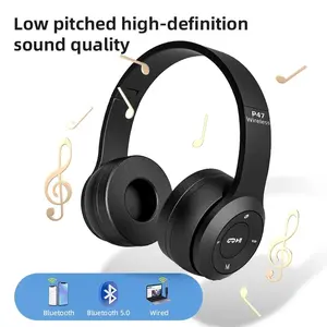 Wireless Headphones, Noise Cancelling Headphone with Built in Microphone Suitable for Daily Use, Stereo Sound Headset for Gaming Sports