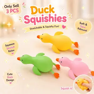 3PCS Duck Squish, Stretchable Duck Squishies Toy, Cute Slow Rebound Squeeze Fidget Toy, Soft Elastic Sensory Desk Toy for Home Office Classroom Travel Use