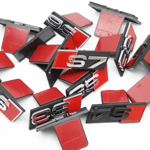 3D ABS Car Front Grille Hood Badge Sticker Decoration Accessories S Badge For Audi S3 S4 S5 S6 S7 RS R8 Logo Car Styling Sticker Automobile Decals