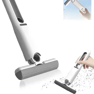 Mini Sponge Mop, Portable Lazy Absorbent Mop, Replaceable Sponge tip for one-Handed Operation Cleaning Mop, Suitable for Kitchen, Bathroom, Desktop Cotton Lightweight Toilet