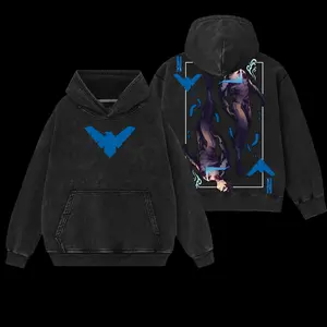 Superstyle Tales of the Teen Titans #44 - Dick Grayson Nightwing Hero Verse Comic Edition Double Printed Oversize Lightweight Acid Washed Tee Hoodie Sweater TV Series Graphic Design Top Cotton Streetwear Comic Superheroes T-Shirt Clothes Menswear