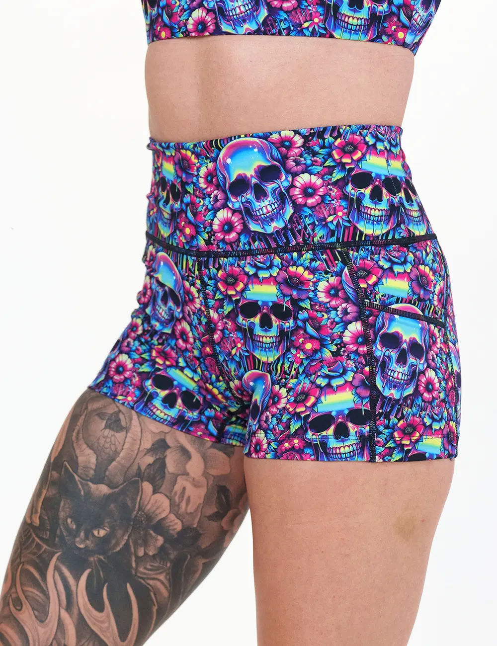 CVG Shorts Acid Skulls, Sportswear, Sports Shorts, Workout Shorts, Gym Shorts