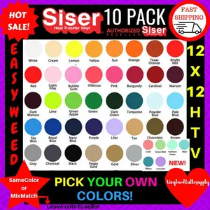 Siser EasyWeed HTV 12" x 12" 10 Sheet Pack