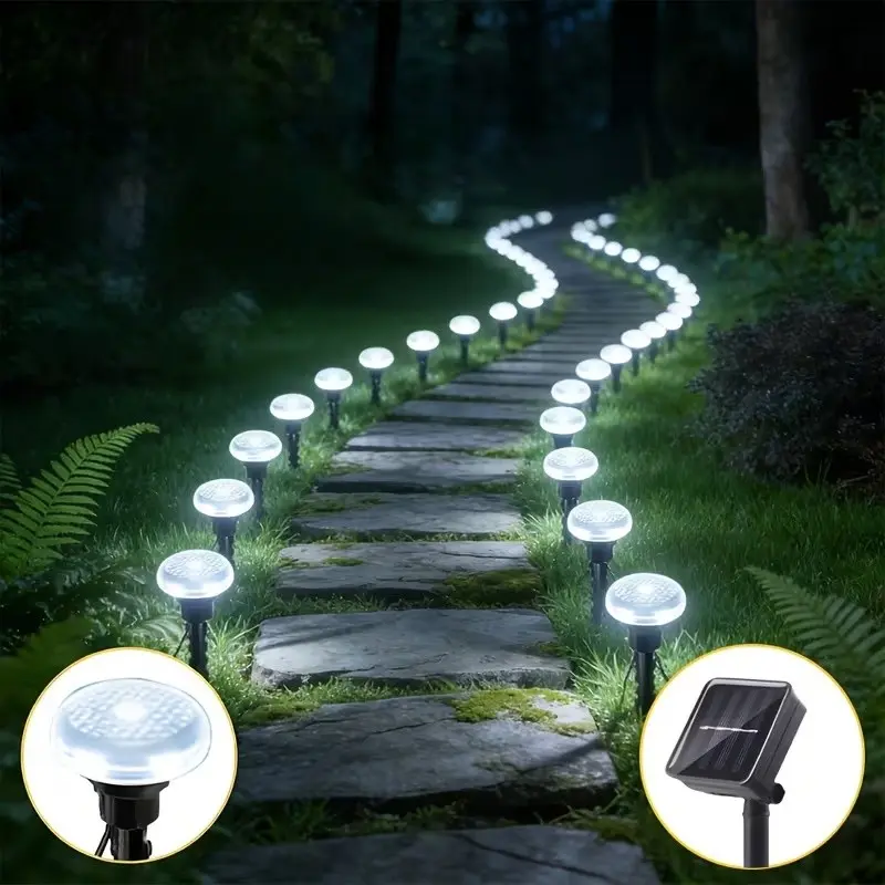 Solar Pathway Lights Outdoor Garden Light with 8 Modes, Auto On-Off, Ideal for Paths Camping Weddings Christmas Holiday Decorations, Outdoor Decorative Lights, Pathway Lighting, Solar Pathway Lamp