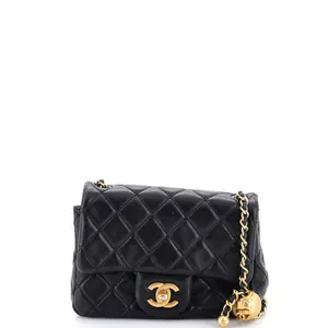 Pre-owned CHANEL material Messenger Bags Pearl Crush Square Flap Bag Quilted Lambskin Mini by Rebag