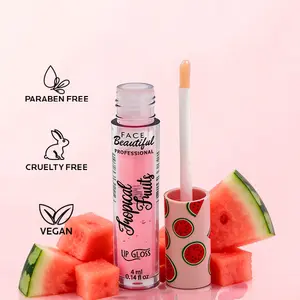 Face Beautiful Brazilian Watermelon Lip Gloss - Lightweight, non-sticky, hydrating glossy finish with fruity aroma for everyday wear, 4 ml / 0.14 fl oz