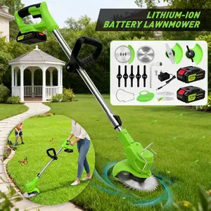 Lightweight Cordless Grass Trimmer with 2 Batteries, Electric Weed Edger with Rotating Head, For Homeowners & Easy Weekend Yard Maintenance SummerVibes