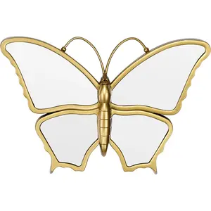 Decorative Butterfly Wall Mirror with  Plastic Frame (9.8 x 6.3 inch)