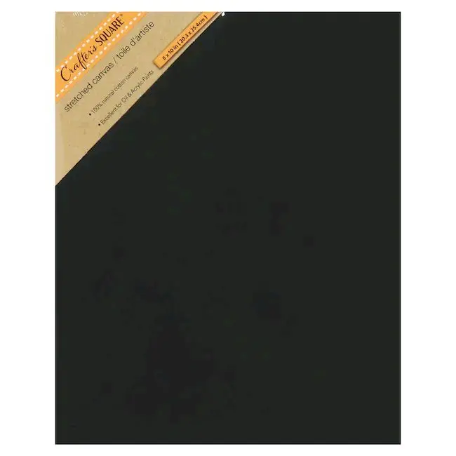 8 x 10 Black Stretched Canvas Blank