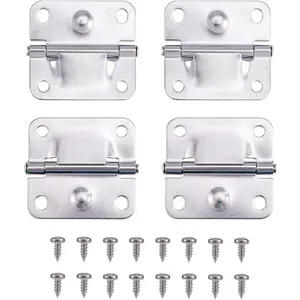 4pcs Stainless Steel Cooler Hinges Replacement for Coleman Parts, Ice Chest Hinge Repair Kit with 16 Screws, Camping Coolers Accessories Compatible with 5235 5250 5286b 6262 6270 Most Models