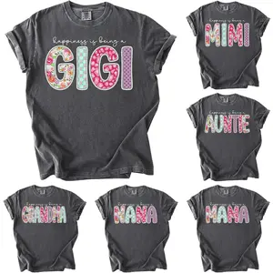 Custom Comfort Colors Grandma Shirt, Personalized Floral happiness is being a Mama T-Shirt, Nana Honey Mimi Gigi Auntie Grammy Lolli Shirt