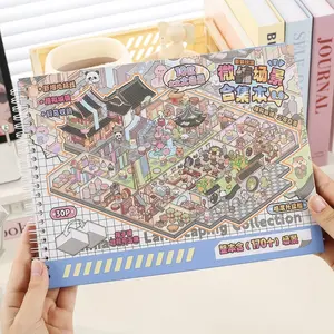 Miniature Scene Collection Book Vol.8, Cartoon DIY Scene Sticker Book for Journaling, Scrapbooking & Creative Crafts summerwins