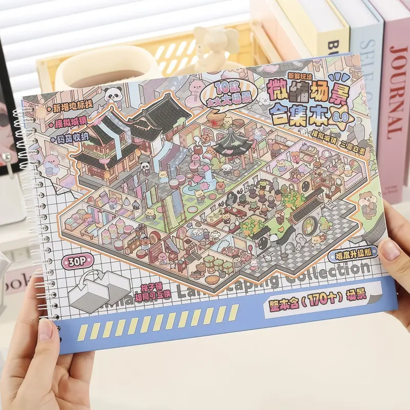 G LL Vibrant Character Collectibles Traditional Miniature Collection Book Vol.8 - 30p Cartoon DIY Sticker Book, 170+ Scenes, Endless Fun Imaginative Projects Supplies for Scrapbooking, All Ages DIY Crafts